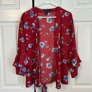 Floral Open Cardigan